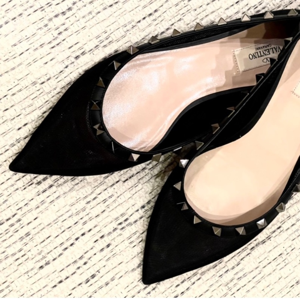 SOLD! Valentino Rockstud Mesh Ballet Flats - Picture 7 of 7